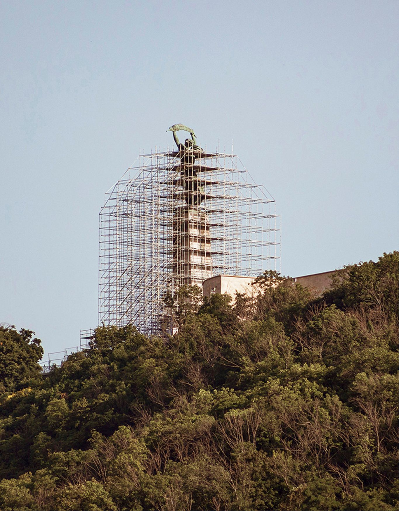 The Liberty Statue being renewed