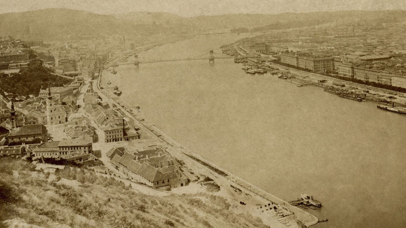Detail from Antal Weinwurm’s panoramic view from the summit of Gellért Hill, 1870s | Metropolitan Ervin Szabó Library, Budapest Collection
